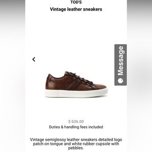 vintage brown leather tods sneakers